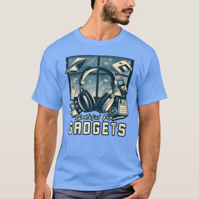 Grateful For Gadgets Nostalgia Funhanksgiving IT f T Shirt (Framsida)