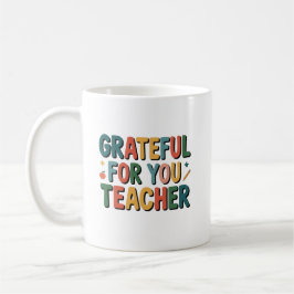 Grateful for You Teacher Personalized Name Kaffemugg
