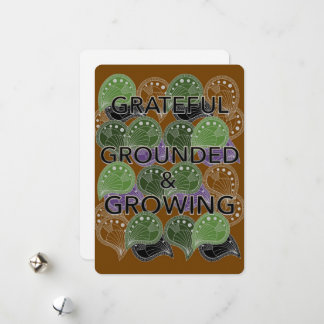 Grateful Grounded Growing – Modern Geo Art Card Julkort