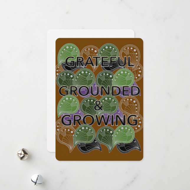 Grateful Grounded Growing – Modern Geo Art Card Julkort (Fram/Back In Situ)