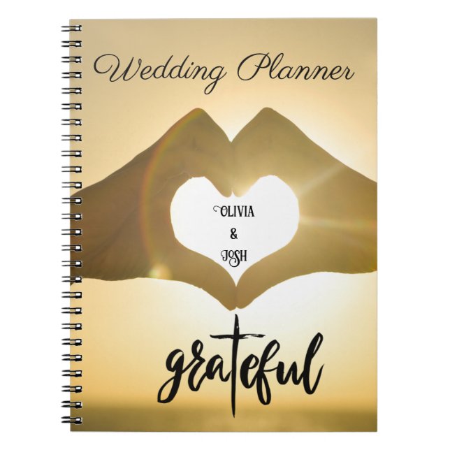 GRATEFUL HEART BRÖLLOPSANTECKNINGSBOK PLANERARE ANTECKNINGSBOK (Framsidan)