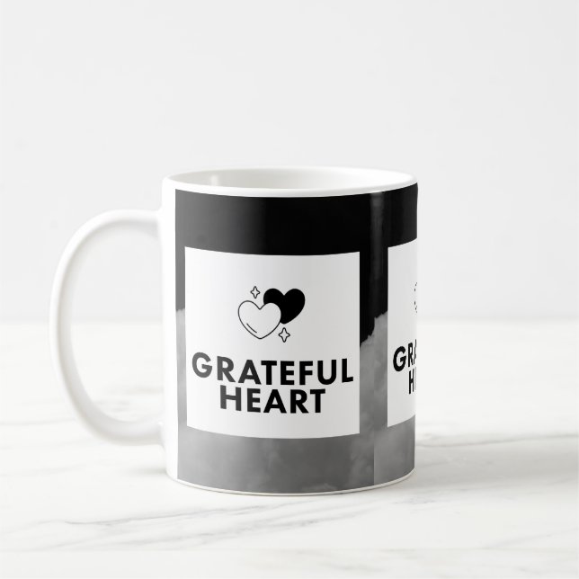 Grateful Heart. Coffee Mug. Kaffemugg (Vänster)