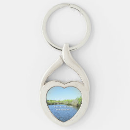 Grateful Heart Reminder Twisted Heart Silverfärgad Nyckelring