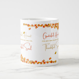 Grateful Heart Thankful Soul Mug – Minimal Fall Jumbo Mugg