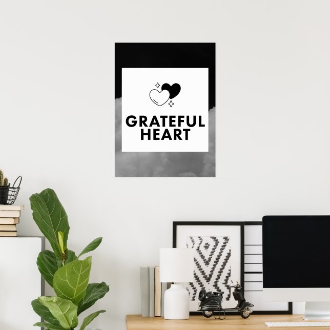 Grateful Heart. Wall Art. Poster (Hemmakontoret)