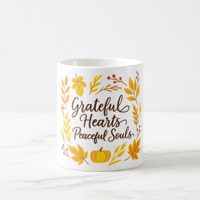 ''Grateful Hearts, Peaceful Souls' Mug Kaffemugg (Center)