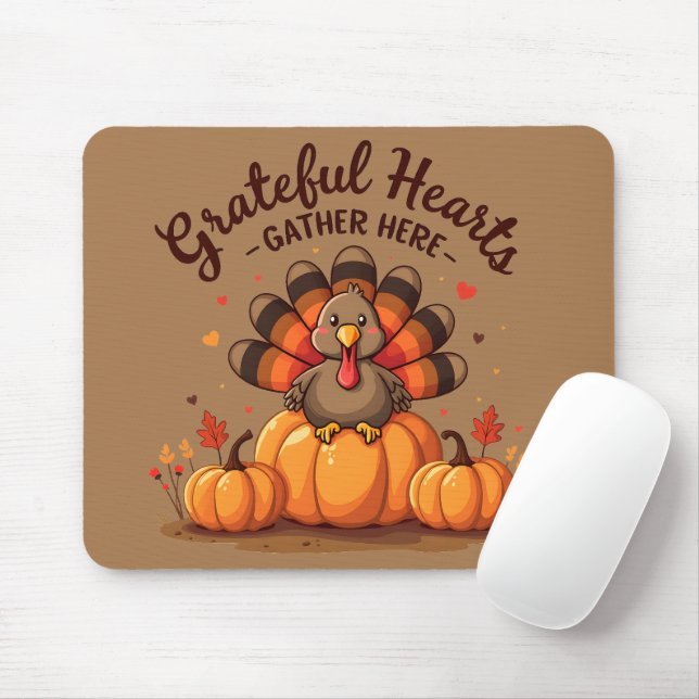 Grateful Hearts Thanksgiving Turkey Musmatta (Med mus)