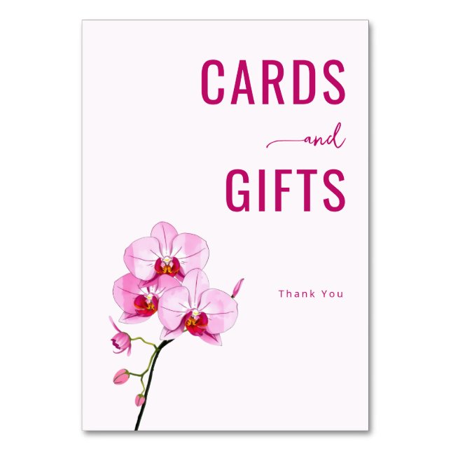 Grateful Magenta Floral Orchid Bordsnummer (Framsidan)