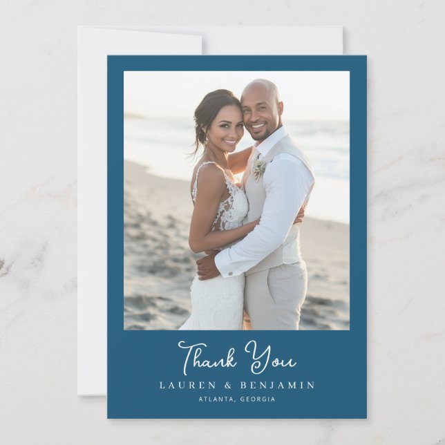 Grateful Navy Minimalist Photo Tack Kort (Framsida)