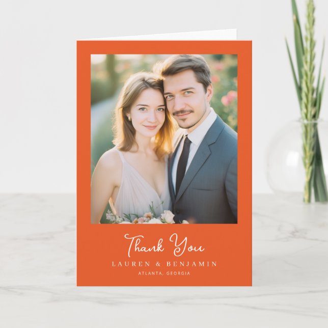 Grateful Orange Photographic Photo Tack Kort (Framsida)