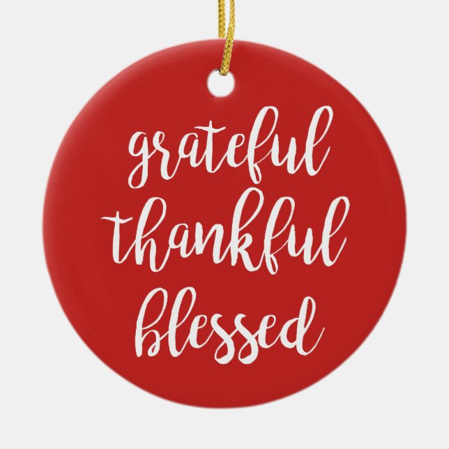 GRATEFUL, TAKFUL, BLESSET JULGRANSPRYDNAD KERAMIK (Framsidan)