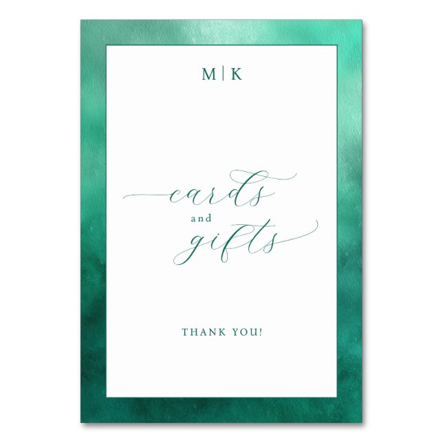 Grateful Teal Minimalist Cards and Gifts Sign Bordsnummer (Framsidan)