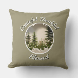 "Grateful, Thankful, Blessed" Accent Throw Pillow Kudde