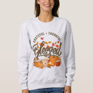 GRATEFUL THANKFUL BLESSED Pumpkin-Thanksgiving T Shirt