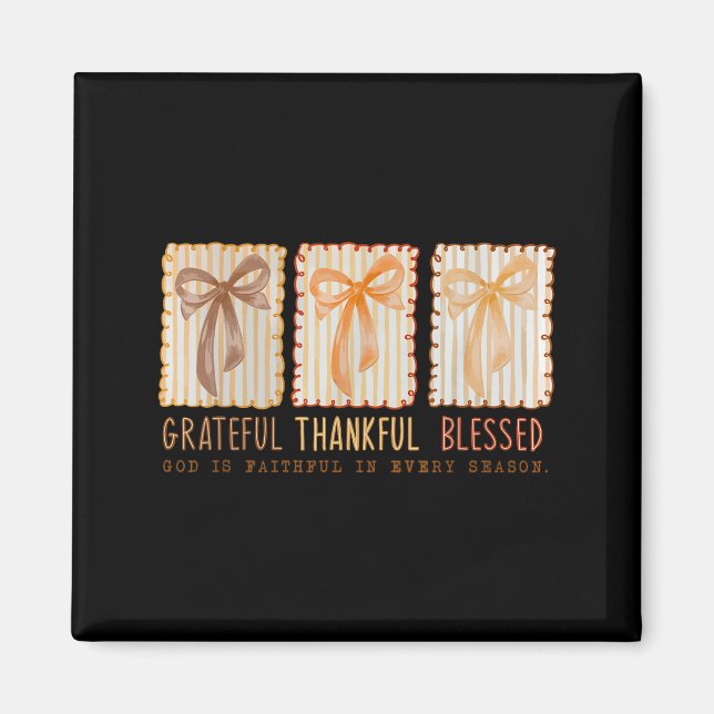 Grateful Thankful Blessed Religious Christian  Magnet (Framsidan)