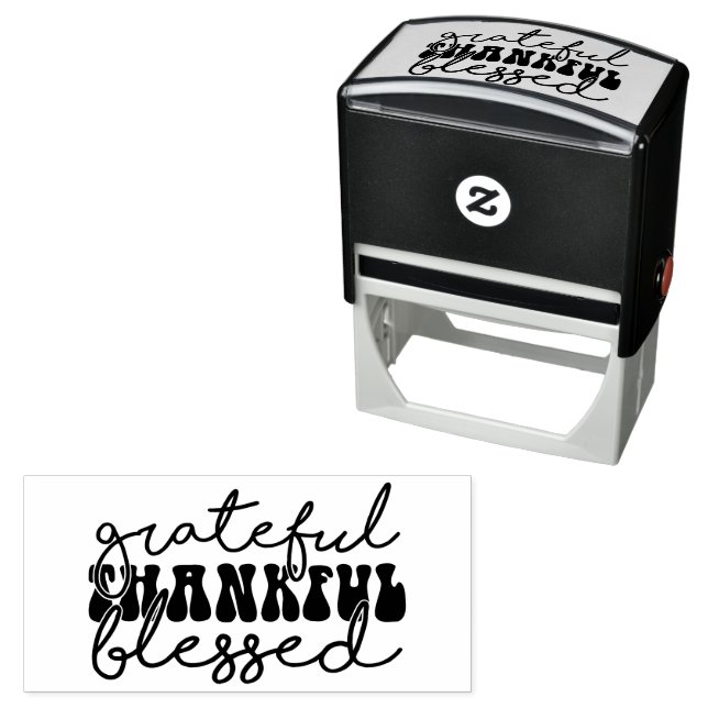 Grateful Thankful Blessed - Thanksgiving  Självfärgande Stämpel (In Situ)
