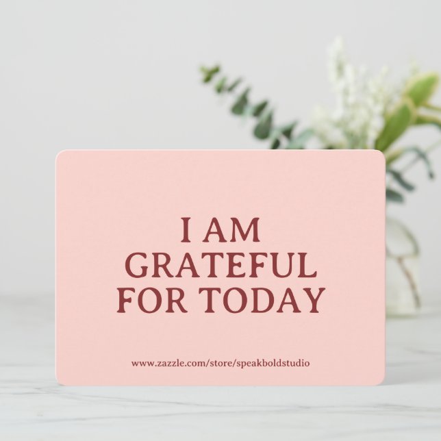 Grateful Today Card, Self-Love Custom Gift for Her Julkort (Stående Fram)