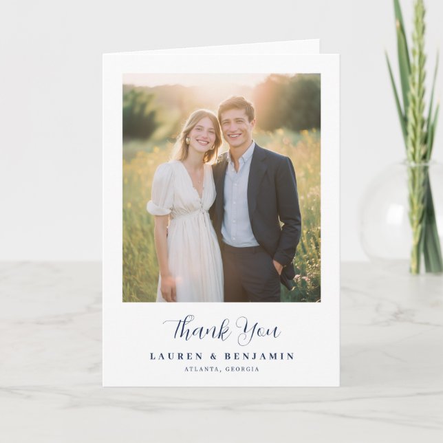 Grateful Warm Minimalist Photo Tack Kort (Framsida)