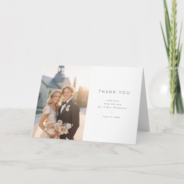 Grateful Warm Minimalist Photo Tack Kort (Framsida)