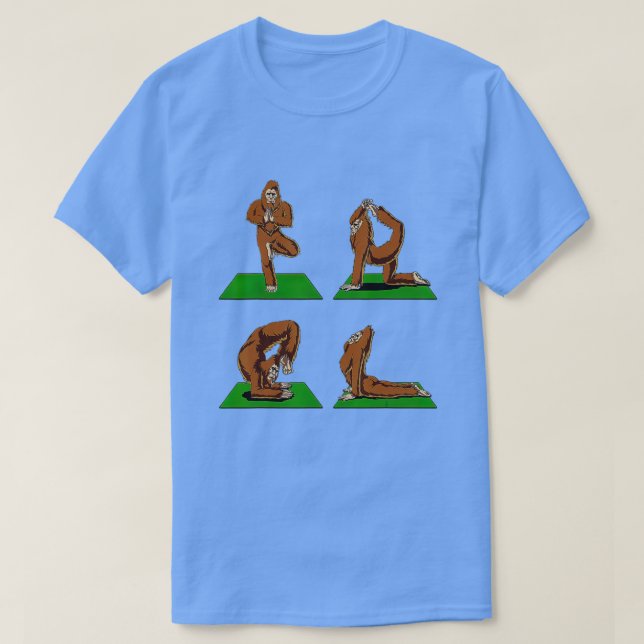Gråter Bigfoot Zen Yoga Workout Namaste Cryptozool T Shirt (Design framsida)