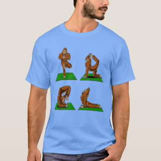 Gråter Bigfoot Zen Yoga Workout Namaste Cryptozool T Shirt