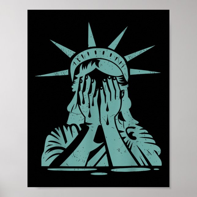 Gråter Frihetsgudinnan Protest Poster (Framsidan)