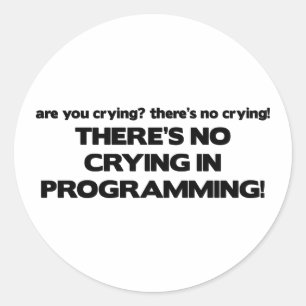 Gråter inte i programmering runt klistermärke