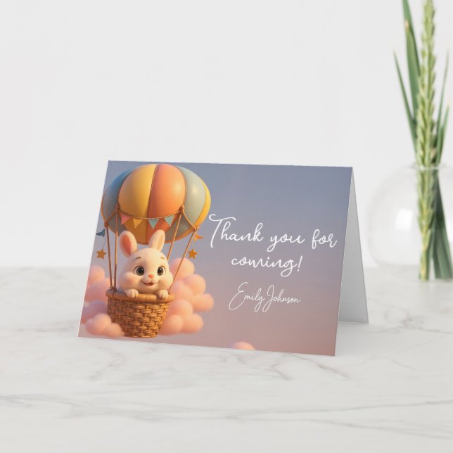 Gratful Bunny Luftballong med Dreamy Clouds Tack Kort (Framsida)