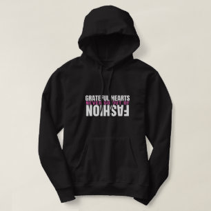 Gratful Hearts Black Unisex Hooded Sweatshirt
