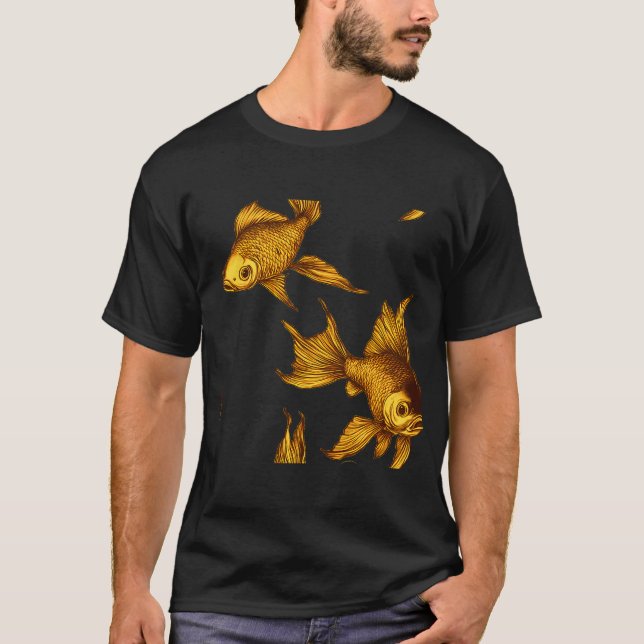 Gratiös Ädel Guldguldfisk T Shirt (Framsida)