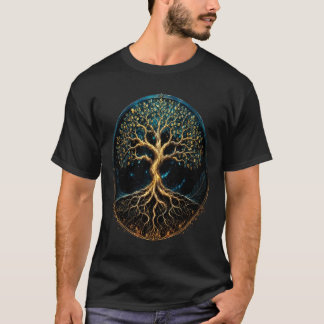 Gratiöst pilträd natur landskaps konst t shirt
