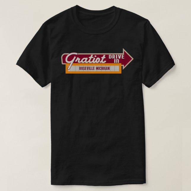 Gratiot Drive In (Roseville MI)  T Shirt (Design framsida)