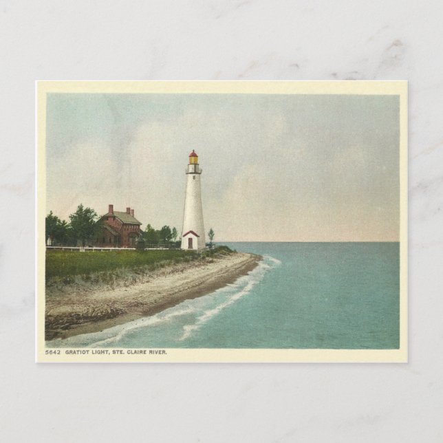 Gratiot Light Michigan Vykort (Framsida)