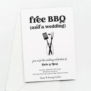 Gratis BBBQ-bröllopsinbjudan Inbjudningar