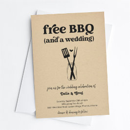 Gratis BBBQ-bröllopsinbjudan Inbjudningar