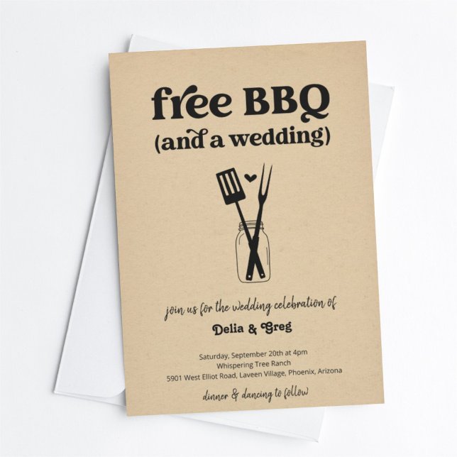 Gratis BBBQ-bröllopsinbjudan Inbjudningar (Skapare uppladdad)
