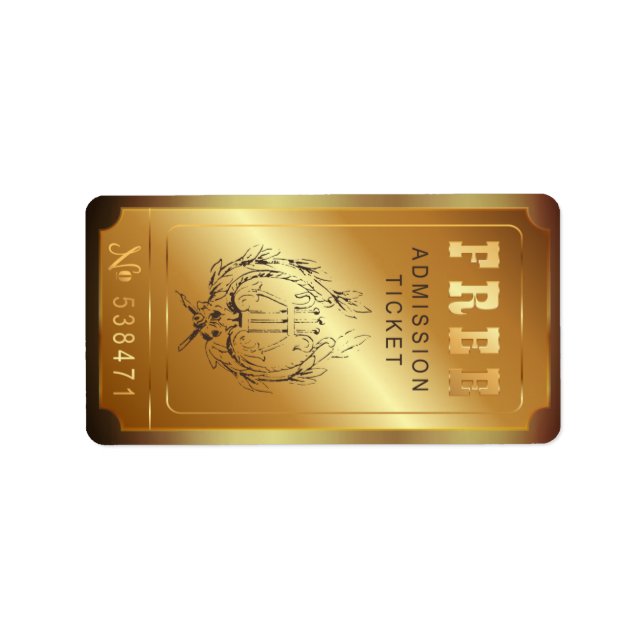 Gratis Biljett-anslutning en Födelsedagsfest Vinta Adressetikett (Framsidan)