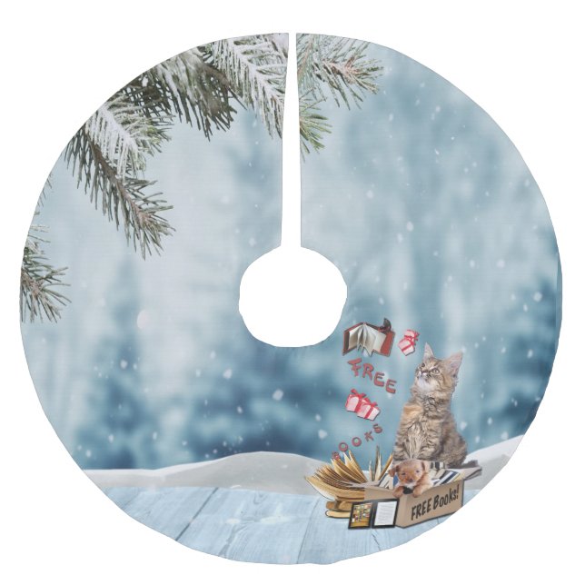 Gratis Bokar för jul Julgransmatta Borstad Polyester (Framsidan)