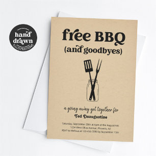 Gratis BQ- och Goodbyes-inbjudan som går över väge Inbjudningar