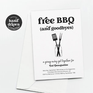 Gratis BQ- och Goodbyes-inbjudan som går över väge Inbjudningar