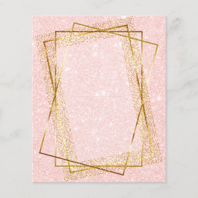GRATIS BUDGET Guld Glitter GeometricTemplate Flygblad (Framsidan)