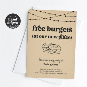 Gratis burgers-inbjudan till den berömda Housework Inbjudningar