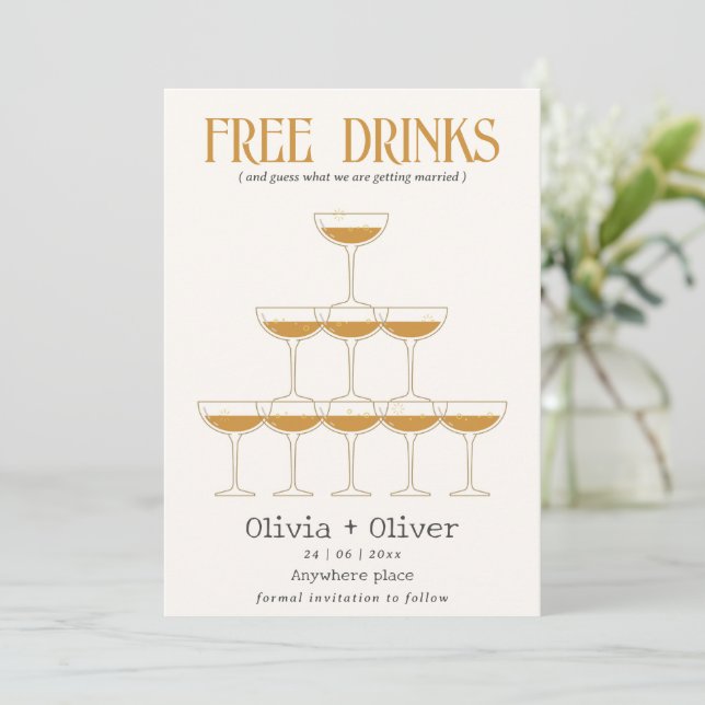 Gratis drinkar cocktail foto bröllop  spara datumet (Stående Fram)