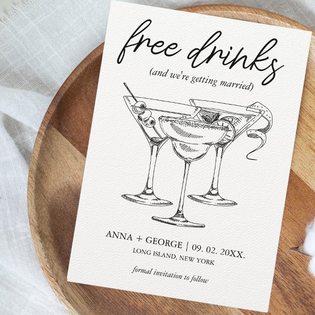 Gratis Drömmar Cocktail Foto Roligt Bröllop Spara Datumet (Skapare uppladdad)