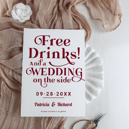 Gratis dryck Avslappnad Bröllop spara datum Inbjudningar