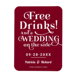 Gratis dryck Avslappnad Bröllop spara datum Magnet