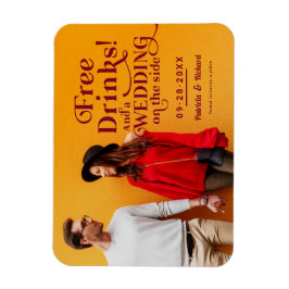 Gratis dryck Avslappnad Bröllop spara datum Magnet