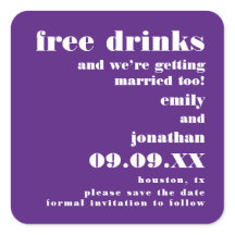 Gratis Drycker Gifta Sig Lila Spara Datumet