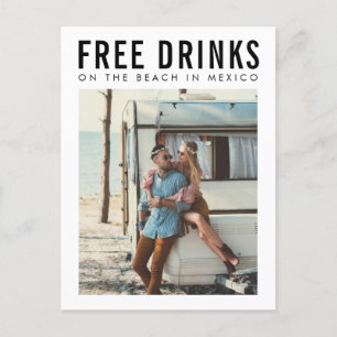 Gratis drycker Mexico Bröllop Spara datum Meddelande Vykort