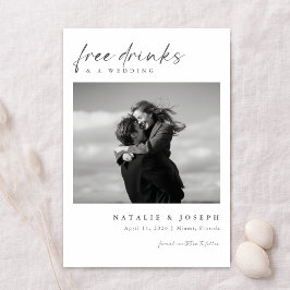 Gratis drycker | Minimalistisk romantisk fotobryll Spara Datumet